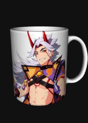 Чашка аниме кружка геншин аратаки итто (0271)