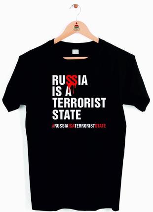 Футболка кавун чорна з принтом russia is a terrorist state xl ...