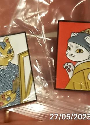 Набор брошь брошка пин значок художник винсент ван гог коты кошки набор