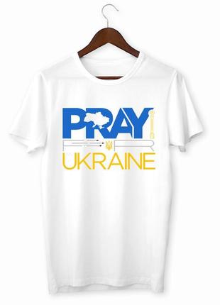 Футболка кавун з принтом pray ukraine m білий z113-2024