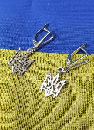 Сережки с гербом украины maxi silver 5652 z115-2024