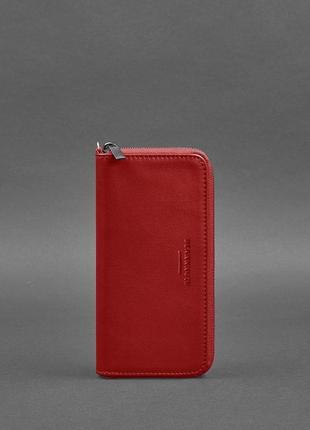 Шкіряне портмоне на блискавці 6.1 червоне blanknote z113-2024
