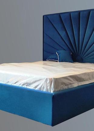 Ліжко двоспальне bnb sunrise premium 160 х 200 см simple синій...1 фото