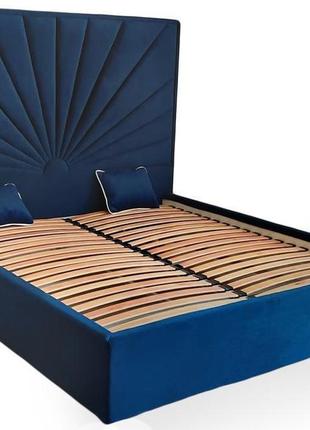 Ліжко двоспальне bnb sunrise premium 160 х 200 см simple синій...2 фото