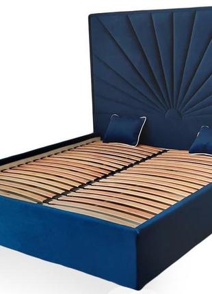 Ліжко двоспальне bnb sunrise premium 160 х 200 см simple синій...3 фото