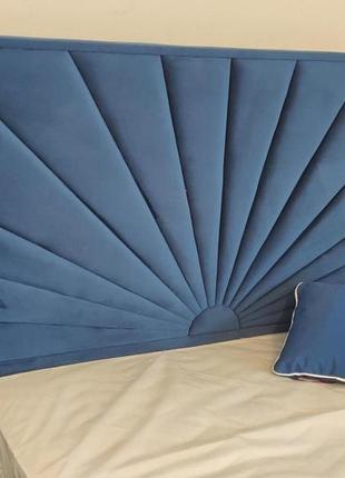 Ліжко двоспальне bnb sunrise premium 160 х 200 см simple синій...4 фото