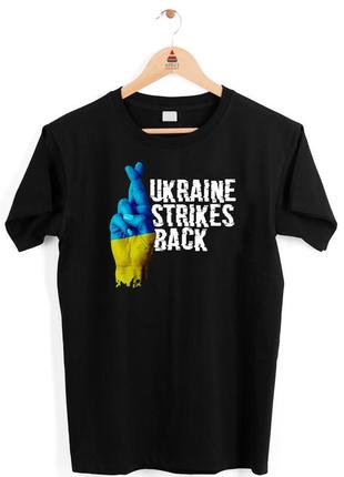 Футболка чорна з патріотичним принтом кавун ukraine strikes ba...