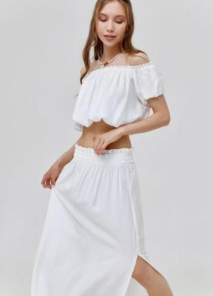 Комплект блузка та спідниця volgina m білий (68983386) 005018m...6 фото