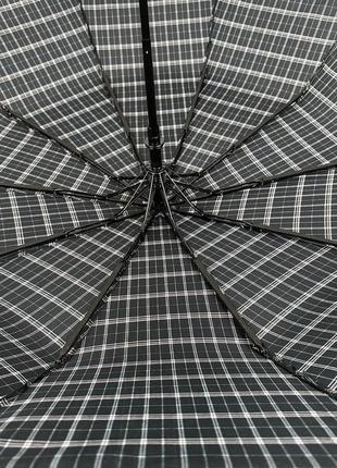 Стильна парасолька напівавтомат у карту від bellissimo з чорно...7 фото
