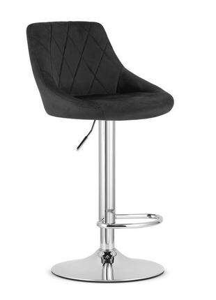 Барний стілець leobert kast black-chrom (aksamit) z115-2024