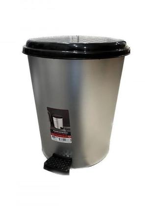 Відро для сміття з педаллю elif plastik metalic 6 л.