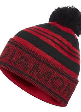 Шапка чоловіча black diamond pom beanie one size чорний-червон...