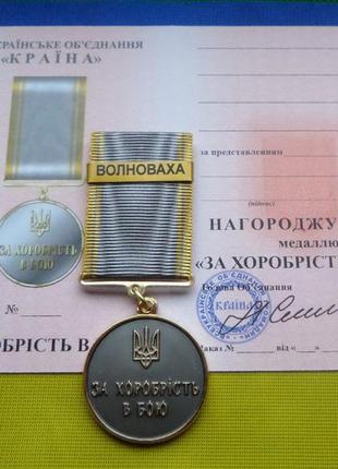 Медаль за хоробрість в бою - волноваха з посвідченням