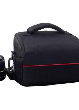 Сумка для фотоаппарата универсальная с ремнем canon eos, nikon, sony, кэнон, никон, сони ( код: ibf055br )