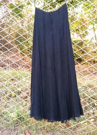 Спідниця шовк вінтаж максі чорна юбка шифонова s m3 фото