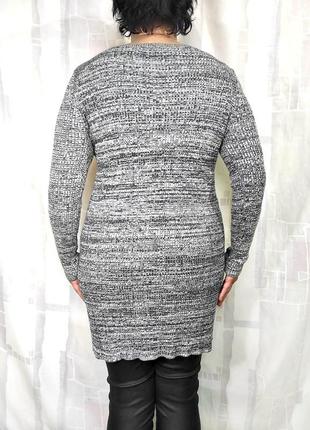 Меланжевое платье-свитер, 47% хлопка3 фото
