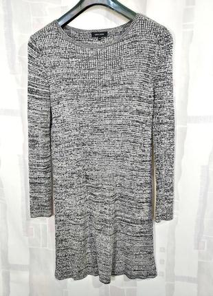 Меланжевое платье-свитер, 47% хлопка4 фото