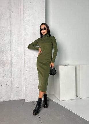 Жіноче повсякденне плаття кольору хакi 26130 n 46/48