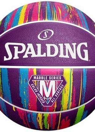 Мяч баскетбольный резиновый №7  spalding nba marble  purple  (84403z)