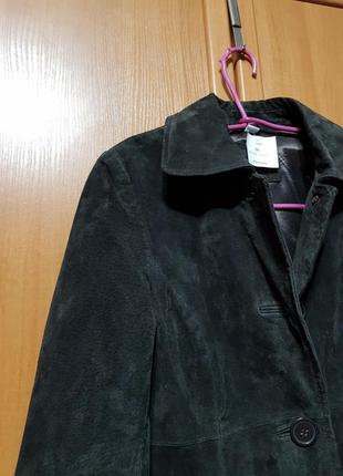 Натуральное замшевое пальто, осеннее серо-коричневое пальто, тренч5 фото
