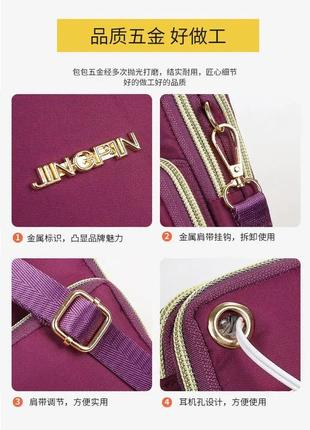 Женская нейлоновая сумка jingpin. женская маленькая повседневная сумочка. женская сумка через плечо.6 фото
