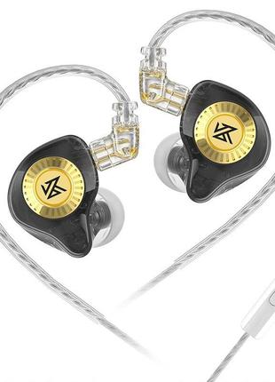 Дротові навушники kz edx ultra black вакуумна гарнітура з мікр...