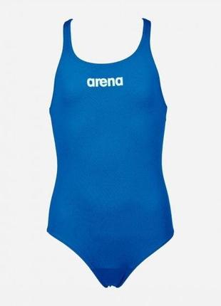 Купальник для девочек arena solid swim pro jr синий 116см (2a263-072)