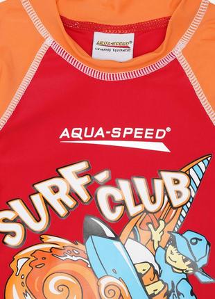 Футболка для плаванья aqua speed surf-club t-shirt 2030 383-31 122 см красный/оранжевый (5908217620309)3 фото