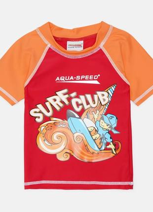 Футболка для плавання aqua speed surf-club t-shirt 2030 383-31 122 см червоний/помаранчевий (5908217620309)