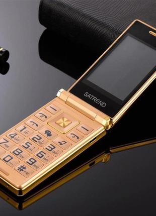 Мобільний телефон tkexun a15 (satrend a15) gold. flip кнопкова...