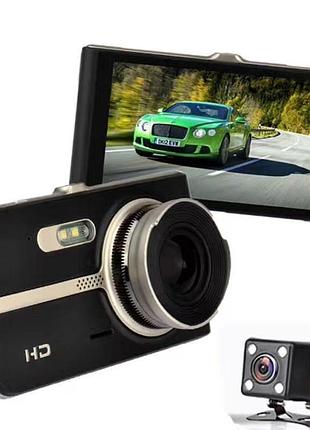 Автомобільний відеореєстратор dvr t653 4" з виносною камерою з...