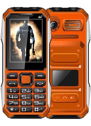 Кнопковий мобільний телефон h-mobile a6 orange потужна батарея...