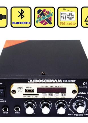 Підсилювач звуку bm audio bluetooth bm-800bt usb, sd fm радіо ...