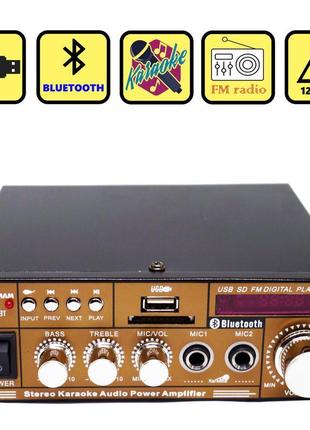 Підсилювач звуку bm audio bluetooth bm-606bt usb, sd fm радіо ...