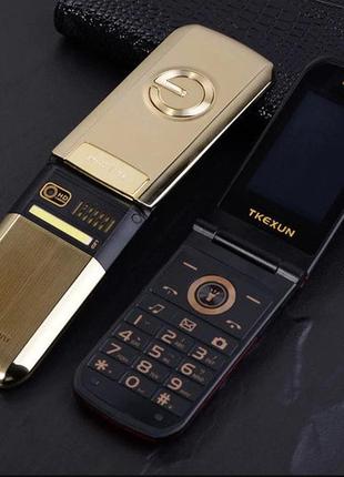 Мобільний телефон tkexun g3 gold кнопкова розкладачка з велики...