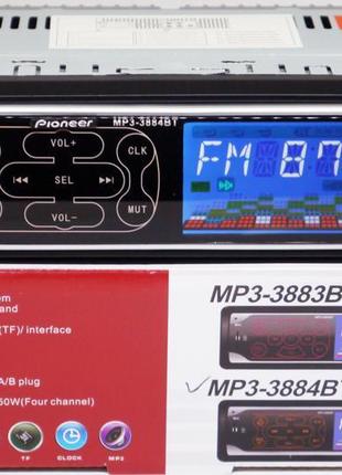 1din автомагнітола pioneer 3884bt bluetooth usb, aux