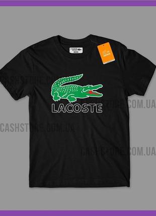 Футболка lacoste sport 'big croc logo' з биркою | лакоста | чорна