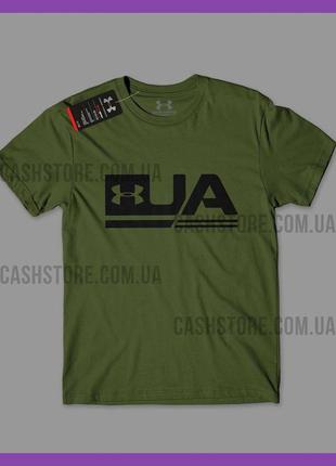 Футболка under armour 'ua tag logo' з биркою | андер армор | хакі