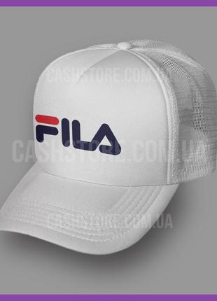 Кепка тракер fila 'classic logo' ⁇ темно-синя з білим лобом5 фото