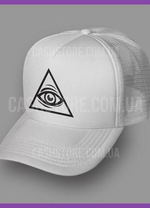 Кепка тракер asos 'eye of providence' ⁇ біла