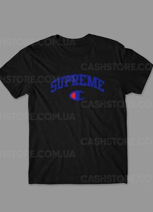 Футболка ⁇ supreme x champion ⁇ суприм ⁇ чемпіон ⁇ чоловіча ⁇ ...