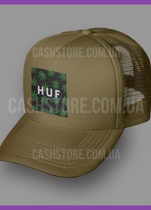 Кепка тракер huf 'cannabis logo box' ⁇ хакі