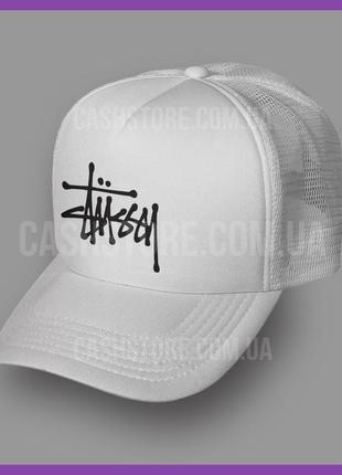 Кепка тракер stussy 'basic graphic' ⁇ темно-синя з білим лобом4 фото