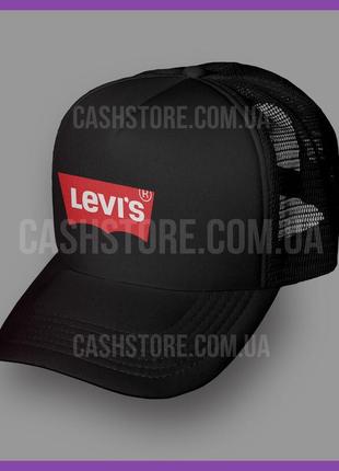 Кепка тракер levis 'housemark logo box' | чорна