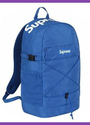 Рюкзак supreme 2016 ss backpack blue logo box