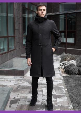 Чоловіче пальто pbv soft shell coat bali (black)