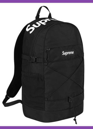 Рюкзак supreme 2016 ss backpack black logo box