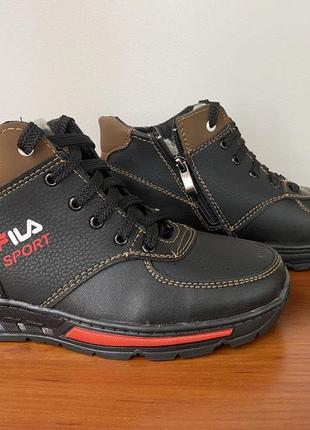 Ботинки мужские подростковые зимние черные - черевики чоловічі підліткові зимові чорні1 фото