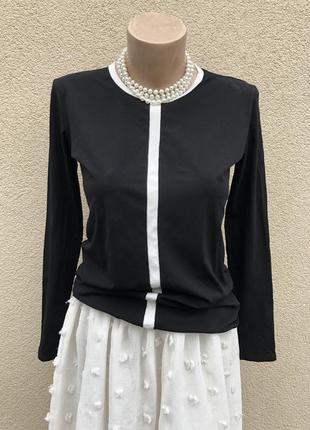 Черный лонгслив, кэжуал,люкс бренд