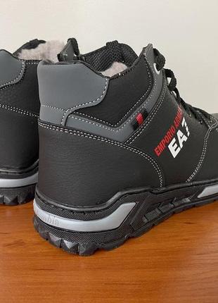 Ботинки мужские подростковые зимние черные - черевики чоловічі підліткові зимові чорні5 фото